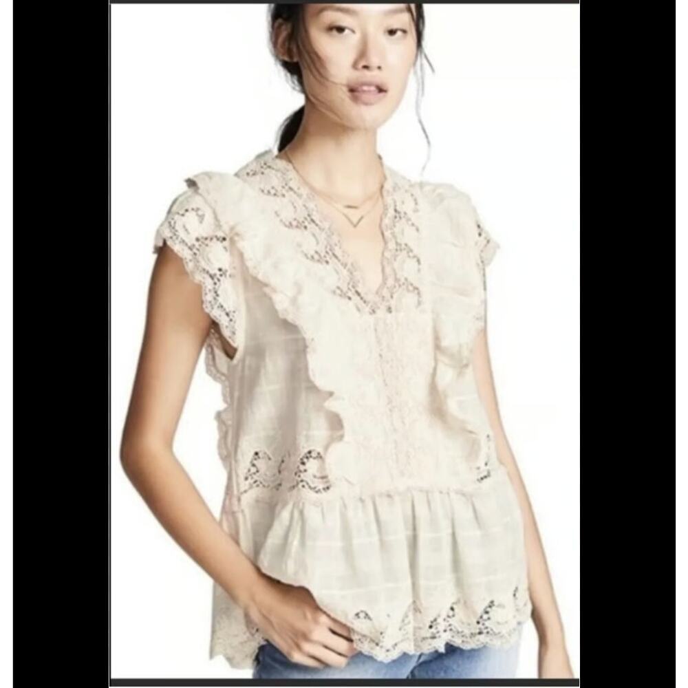 MISA Los Angeles Boho Eyelet Ingrid Top Size:‎ S